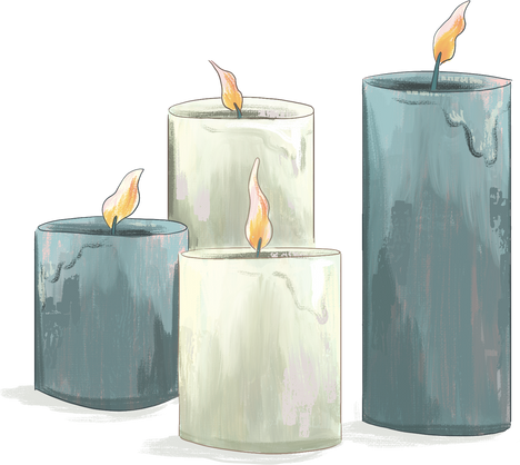 Painterly Hanukkah Candles